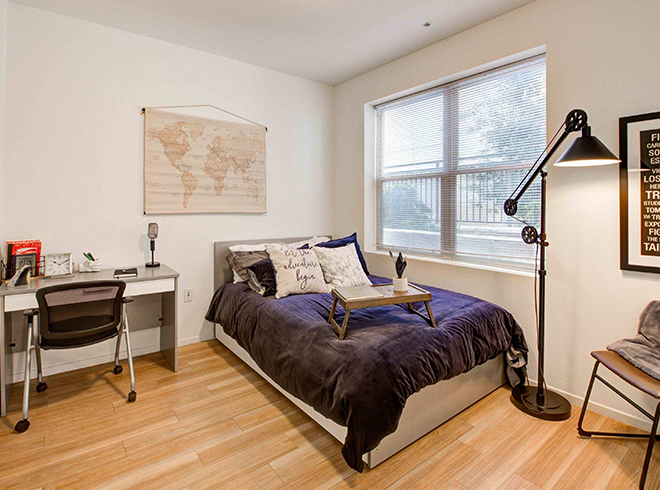 Furnished apartment bedroom