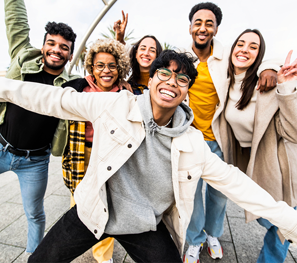 Group of diverse young adults