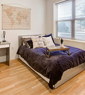 Furnished apartment bedroom